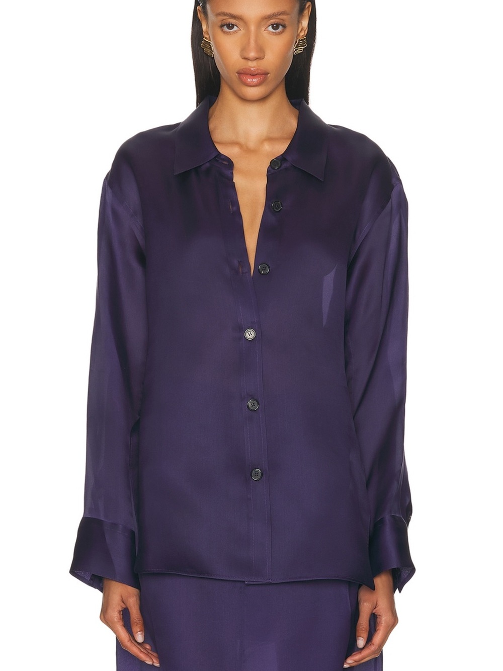 NWT KHAITE Herschel Organza Top in Amethyst size medium